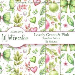 Lovely Green & Pink - seamless pattern