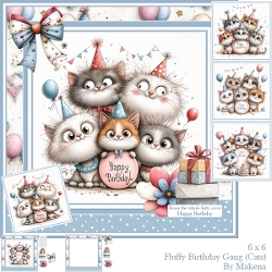 Fluffy Birthday Gang - Cats