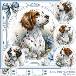 Floral Puppy Daydreams
