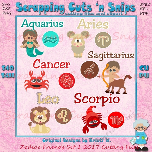 Zodiac Friends Set 1 2017 Cutting Files
