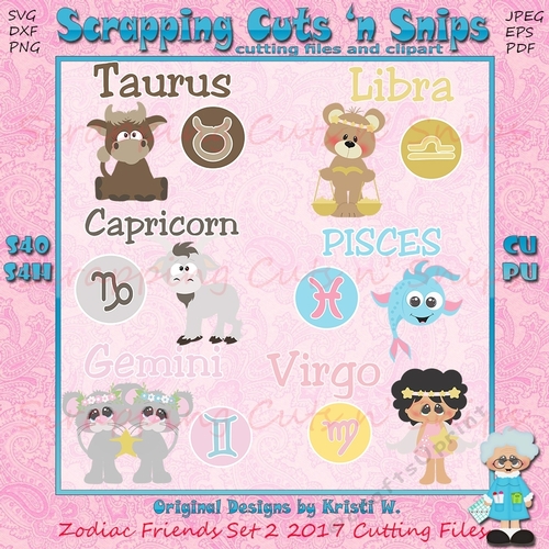 Zodiac Friends Set 2 2017 Cutting Files