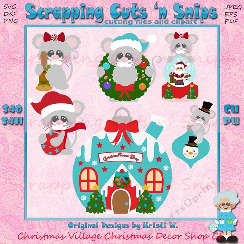 Christmas Village Christmas Decor Shop Cutting Files