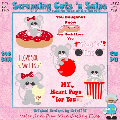 Valentines Pun Mice Cutting Files