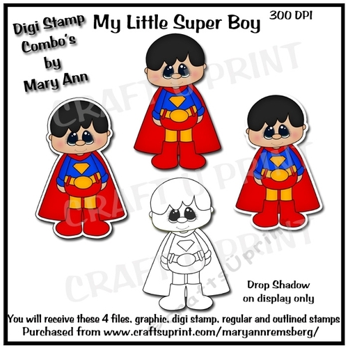My Little Super Boy Digi Stamps Combo CU
