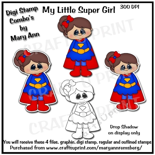 My Little Super Girl Digi Stamp Combo CU