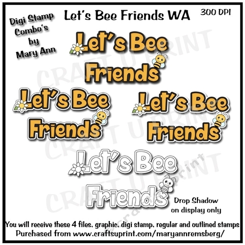 Lets Bee Friends WA Digi Stamp Combo CU