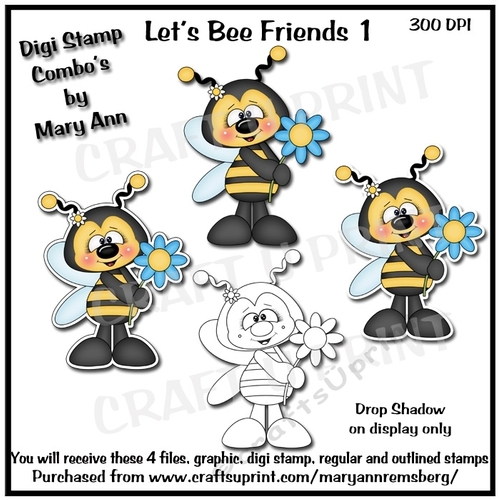 Lets Bee Friends Digi Stamp Combo CU