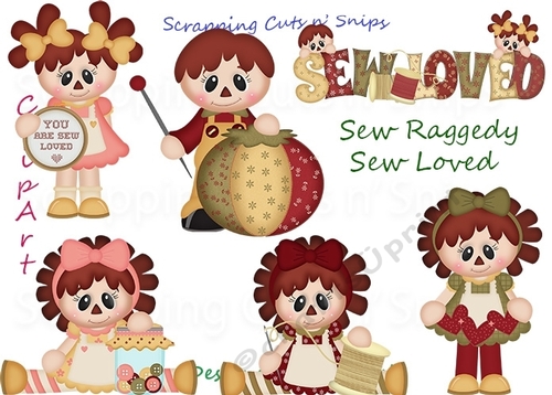Sew Raggedy Sew Loved ClipArt
