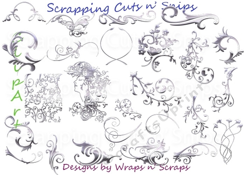 Flourishes: Silver ClipArt