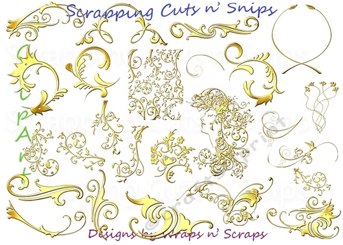 Flourishes: Bright Gold ClipArt