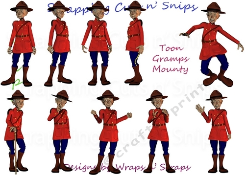 Toon Gramps Mounty ClipArt