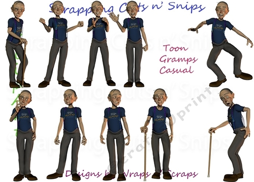 Toon Gramps Casual ClipArt