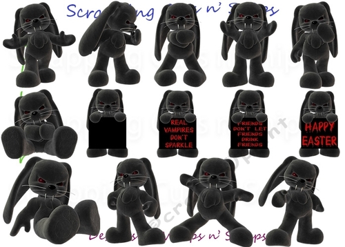 Plushies Easter Vampire Bunny ClipArt