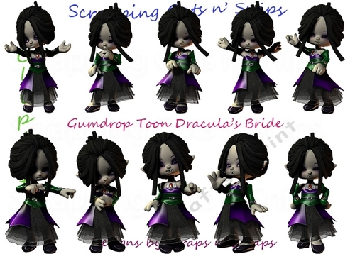 Gumdrop Toon Draculas Bride ClipArt