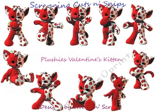 Plushies Valentines Kitten ClipArt