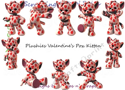 Plushies Valentines Pox Kitten ClipArt
