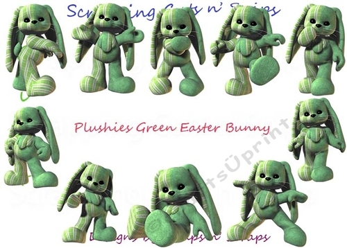 Plushies Green Easter Bunny ClipArt
