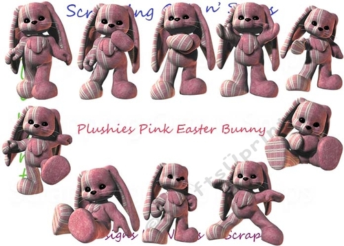 Plushies Pink Easter Bunny ClipArt