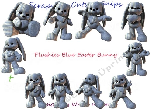 Plushies Blue Easter Bunny ClipArt