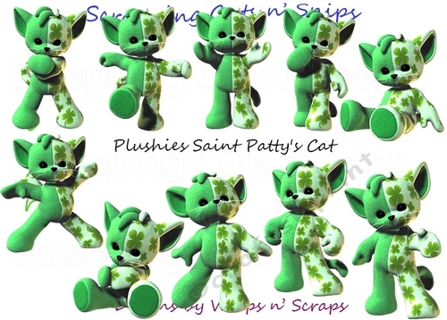 Plushies: Saint Pattys Cat ClipArt