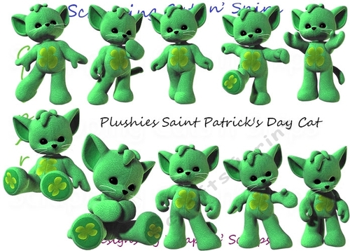 Plushies: Saint Patricks Day Cat ClipArt