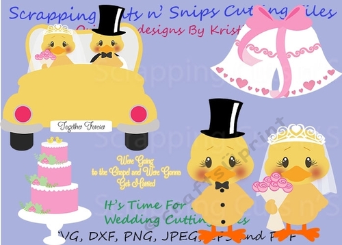 Its Time For A Ducky Wedding Cutting Files