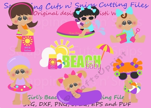 Girls Beachtime Fun Cutting Files