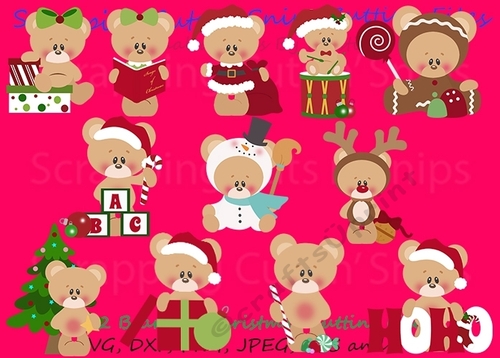 12 Bears Of Christmas Cutting Files