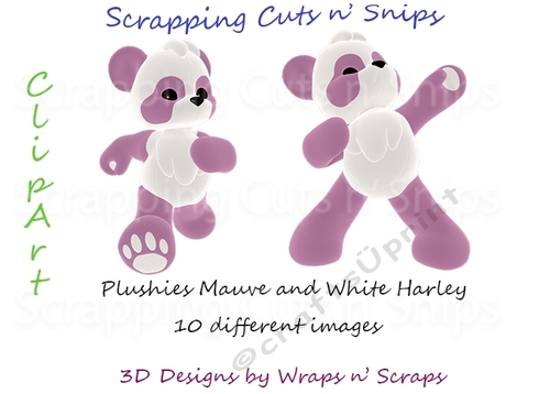Plushies Mauve and White Harley ClipArt
