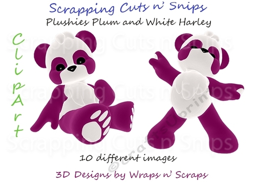 Plushies Plum and White Harley ClipArt