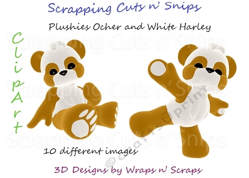 Plushies Ocher and White Harley ClipArt