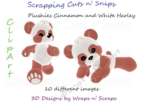 Plushies Cinnamon and White Harley ClipArt