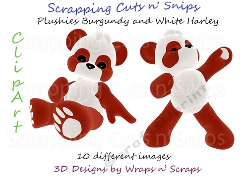Plushies Burgundy and White Harley ClipArt