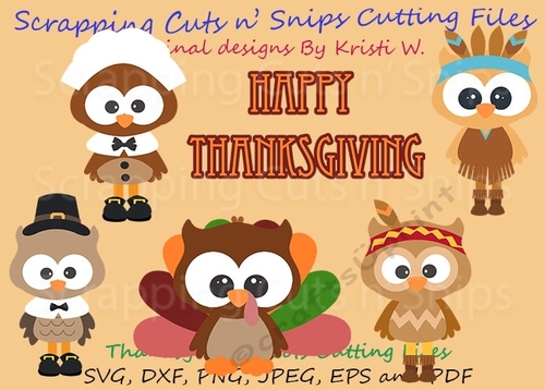 Thanksgiving Hoots Cutting Files