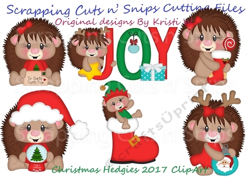 Christmas Hedgies 2017 ClipArt