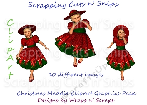 Christmas Maddie ClipArt Graphics Pack