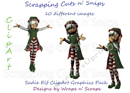 Sadie Elf ClipArt Graphics Pack