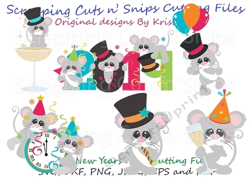Happy New Years Mice Cutting Files
