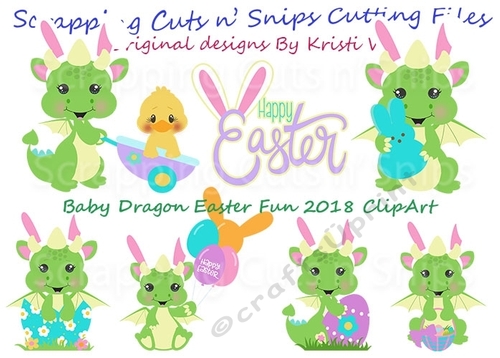 Baby Dragon Easter Fun 2018 ClipArt