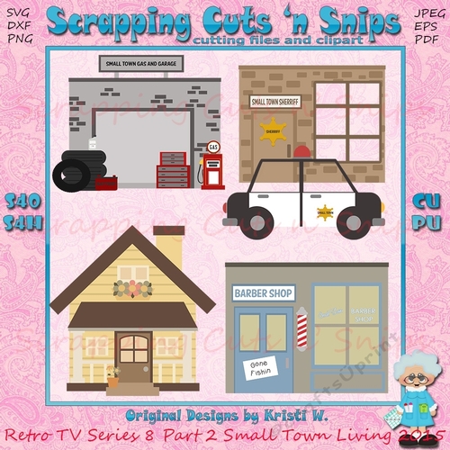 Retro TV Series 8 Part 2 Small Town Living 2015 Cutting Files