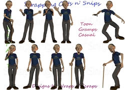 Toon Gramps Casual ClipArt