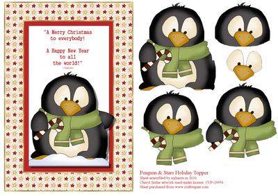 Penguin & Stars Holiday Topper