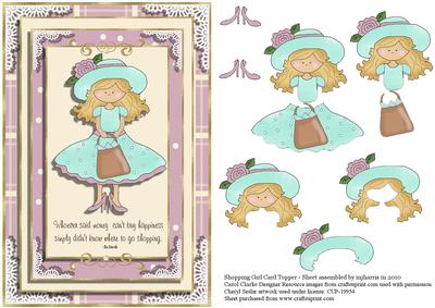 Shopping Girl Card Topper