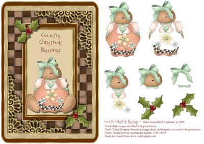 Country Christmas Blessings Card Topper