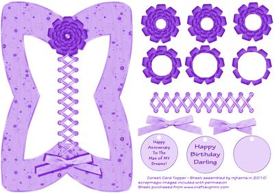 Purple Corset Card Topper