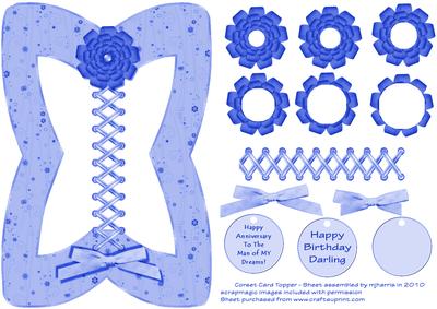 Blue Corset Card Topper