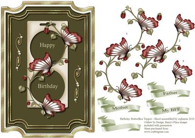 Birthday Butterflies Topper