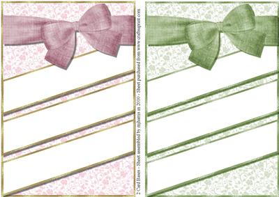 2 Floral & Ribbon Card Bases - 1
