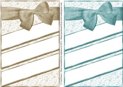 2 Floral & Ribbon Card Bases - 2