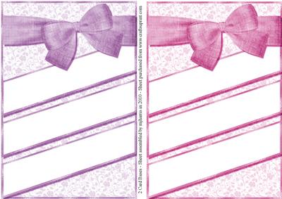 2 Floral & Ribbon Card Bases - 4